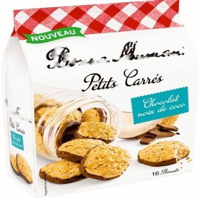 Boni Manam Pitits Carres Chocolate & Coconut Biscuits 200g - Pack of 12