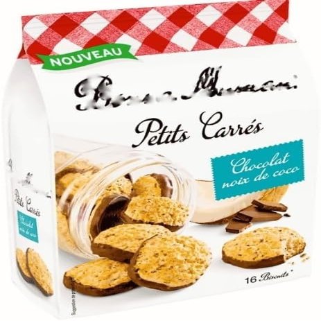 Boni Manam Pitits Carres Chocolate & Coconut Biscuits 200g - Pack of 12