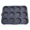NbgrvB 12 Cavity Silicone Burger Bun Pan Non Hamburger Dishwasher Safe Baking Tray Grey view 2