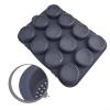 NbgrvB 12 Cavity Silicone Burger Bun Pan Non Hamburger Dishwasher Safe Baking Tray Grey view 3