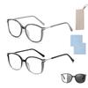 Women's Portable Fashion Anti-Blue Light Reading Glasses,Ultra Light Photochromic Reader Large Frame,Sparkling Bling Diamonds (2PCS-E,+2.0,Color-changing) view 1