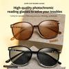 Women's Portable Fashion Anti-Blue Light Reading Glasses,Ultra Light Photochromic Reader Large Frame,Sparkling Bling Diamonds (2PCS-E,+2.0,Color-changing) view 2