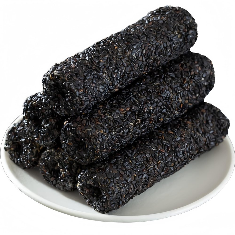 Black Sesame Bars Peanut Butter Low Sugar,Vegan,Low Calorie, Gluten Free,Nut Snack,Individually Packaged & Portable Healthy Dessert 10Bags/80g