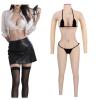 Silicone Full Body Bodysuit Ankle Length Fake Breasts Enhancer Insert and Pee Panty for Crossdresser view 1