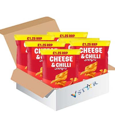 Cheese Variety Crispy Baked Snack PMP Bag 65g Double Cheese & Chilli Thin & Crispy Savoury Crunch Snack Crisps Bag - chzt (16 x Bags, Cheese & Chilli Thin & Crispy Baked Snacks)