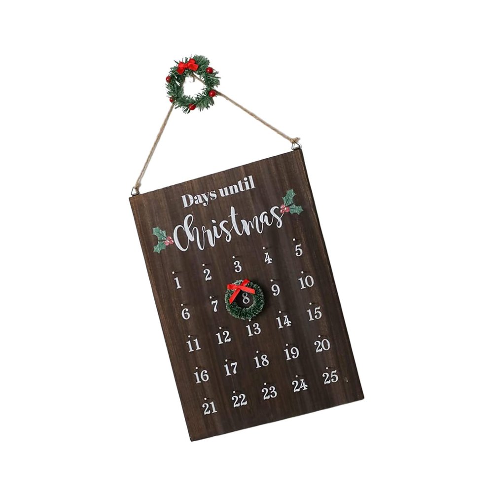 Xjdzineq Holiday Wooden Countdown Calendar Wall Mounted Decoration Family Activity Environmental Conscious Workmanship Participatory Family Arrival Calendar