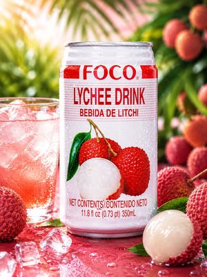 Fakhri Lychee Drink Refreshing Tropical Summer Beverage Ready to Drink 350ml