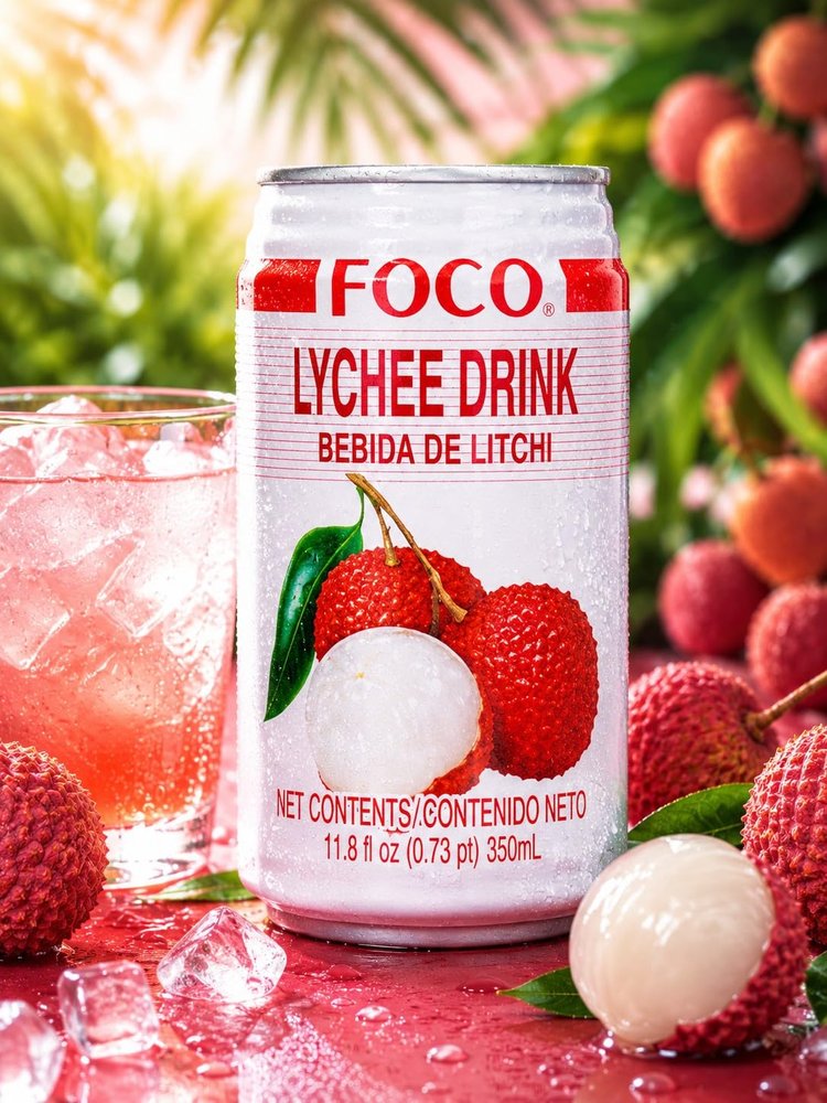 Fakhri Lychee Drink Refreshing Tropical Summer Beverage Ready to Drink 350ml