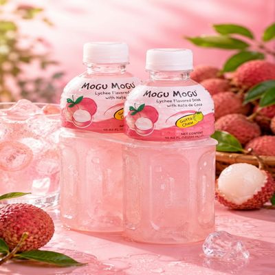 2X Fakhri Nata De Coco Drink Lychee Refreshing Summer Beverage with Coconut Jelly 320ml