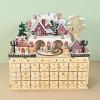 Xjdzineq Natural Wood Christmas Advent Calendar Cabinet with 24 Gift Compartments Village House Count Down Ornament Family Friendly Wooden Holiday Count Down view 3
