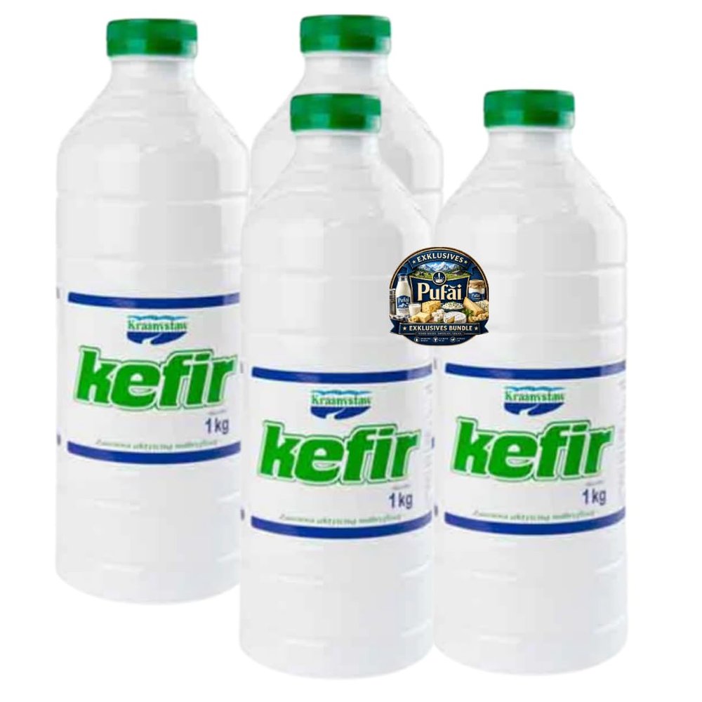 PUFAI Bundle Kefir Drink 1L x4 Fermented Milk Beverage, Smooth Texture, Chilled Dairy Drink