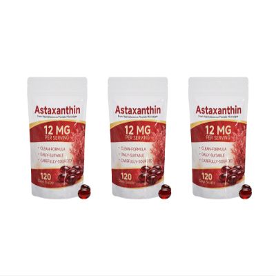 Astaxanthin 12mg | Fresh Microalgae Source | 120count For 4 Month Supply,3pcs