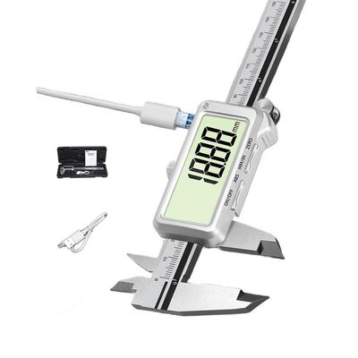 EasyByMall Rechargeable Digital Vernier Caliper, USB-C Electronic Micrometer with 0.01mm Accuracy, Stainless Steel Ruler for Industrial Measurement