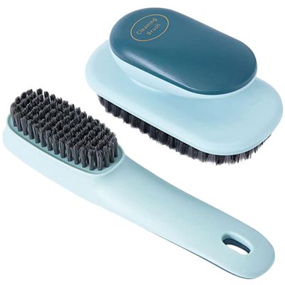 DOITOOL Cleaning Brush Set 2pcs and Comfortable to Hold Abs Handle with Soft Nylon Bristles Sturdy Scrub Brush for Effective Stain Removal for Shoes and Clothing for Home and Kitchen Use