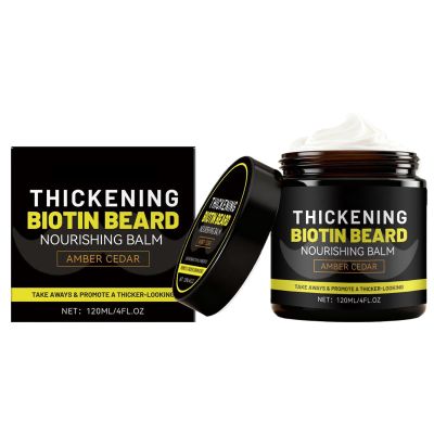 Beard Care Cream, Natural Nourishing Moisturizer, Facial Hair Softening Butter, 120ml Beard Styling Grooming Balm, Hydrating Coarse Hair, Men Grooming Cream for Daily Travel Use