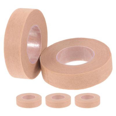 ibasenice of Beige Non-Woven Fabric Tape 5 Rolls Adhesive Eye Makeup Tape with Eye Brightening Feature, Easy to Carry and Store for Women for Lash Extensions and Makeup