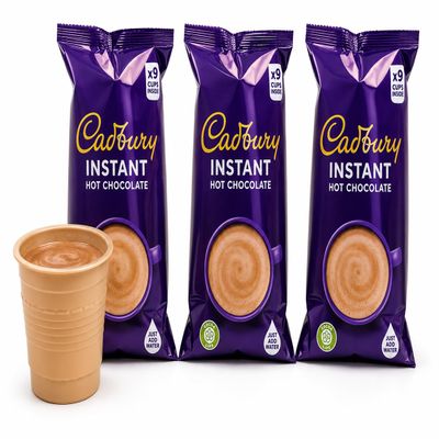 Cadbury Instant Hot Chocolate Cups - Add Water 9 Pack of Cups x 3 (Total 27 cups)