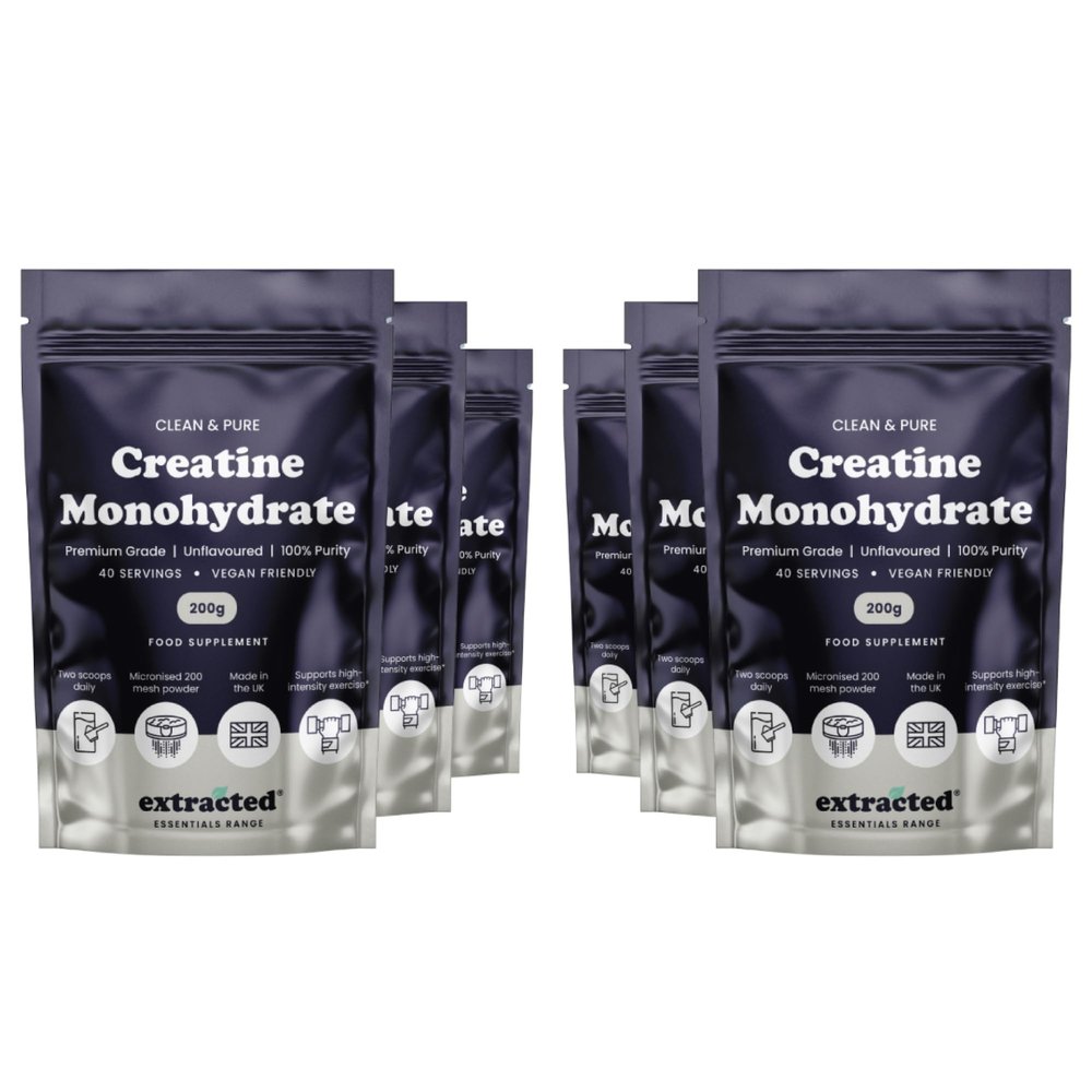 Extracted Pure Creatine Monohydrate Powder, 6 Pack (6 x 200g), 240 Servings