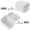 COMPUKAS Compact Lightweight Denture Storage Box and People with Fixator for Outdoor Use with Safety Locking Closure, White Pp Material Denture Supply Case view 3