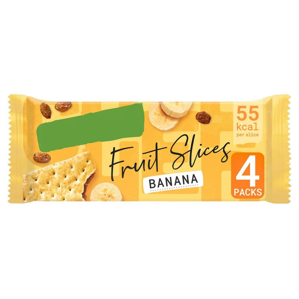 Fruit Slices Banana Snack Bars, High in Fibre, No Artificial Colours or Flavours, 55 kcal per Slice,174g