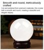 White Crystal Decor with Wooden Base, Clear Ball,Quartz Sphere Home Office Table Ornament for Birthday, Wedding Valentine's Gifts,6.3"(16cm) view 2