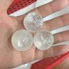 White Crystal Decor with Wooden Base, Clear Ball,Quartz Sphere Home Office Table Ornament for Birthday, Wedding Valentine's Gifts,6.3"(16cm) view 3