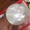 White Crystal Decor with Wooden Base, Clear Ball,Quartz Sphere Home Office Table Ornament for Birthday, Wedding Valentine's Gifts,6.3"(16cm) view 4