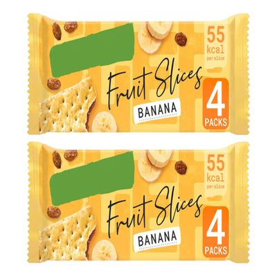 Fruit Slices Banana Snack Bars, High in Fibre, No Artificial Colours or Flavours, 55 kcal per Slice,174g