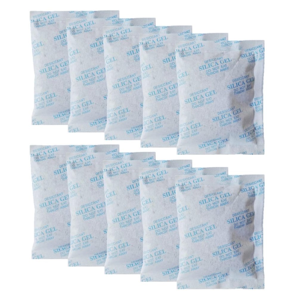 Uonlytech 100pcs 10g Silica Gel Desiccant Packs for Moisture Absorbers, Nonwoven Fabric Anti Humidity Beads with Corrosion Prevention, for Drawer and Wardrobe Storage