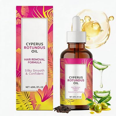 Cyperus Rotundus Oil- 60ML, Natural Oil for Hair Removal, Cyperus Rotundus Skin Serum Reduces Unwanted Hair Growth, Moisturizing & Soothing CyperusOil & Shrinks Pores, All Skin Types