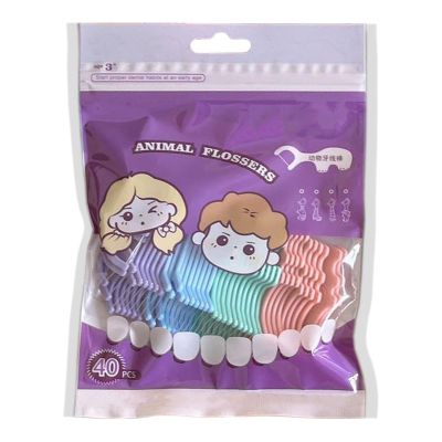 Floss Sticks 40 Piece Animal-Shaped Cleaner Toothpicks