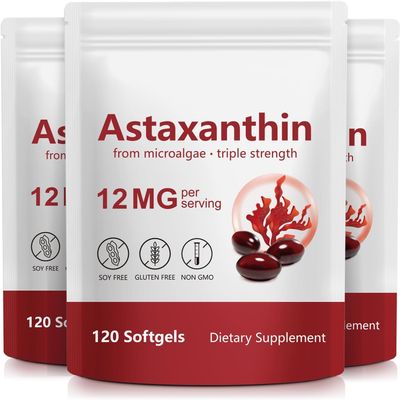 Astaxanthin 12mg,120 grain Eye Skin,3pcs