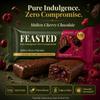FEASTED Molten Cherry Bliss Vegan Protein Bar 12g Protein, High Fibre, No Added Sugar, Plant-Based Gut-Friendly Snack with Dark Chocolate & Sour Cherry, 50g (Pack of 12) view 2