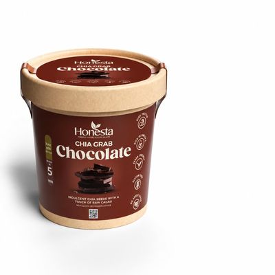 Honesta Chia Grab Chocolate Instant Chia Breakfast Pot- High Fibre Vegan Gluten Free Breakfast- Just Add Water- Healthy Porridge Alternative On The Go (Pack of 9)