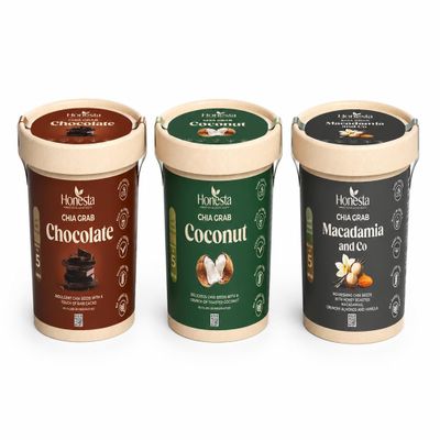 Chia Grab Variety Instant Chia Porridge Breakfast Pots, High Fibre, 3 Pack