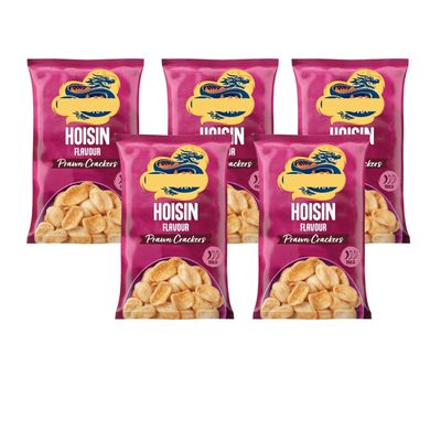 Hoisin Flavour Prawn Crackers, Pack of 5, 70g, Mild Chilli, Perfect for Dipping and Sharing