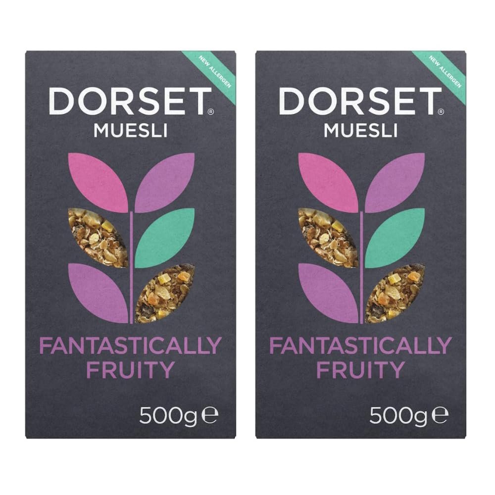 Dorset Cereals Fantastically Fruity Muesli 500g | High Fibre Breakfast Cereal Fruity Breakfast Muesli (pack of 2)