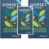 Dorset Cereals Delicious Fruit & Nut No Added Sugar Muesli 500g | High Fibre Breakfast Cereal with Raisins, Dates, Almonds & Hazelnuts | Wholegrain Oats & Wheat Flakes (pack of 3) view 1