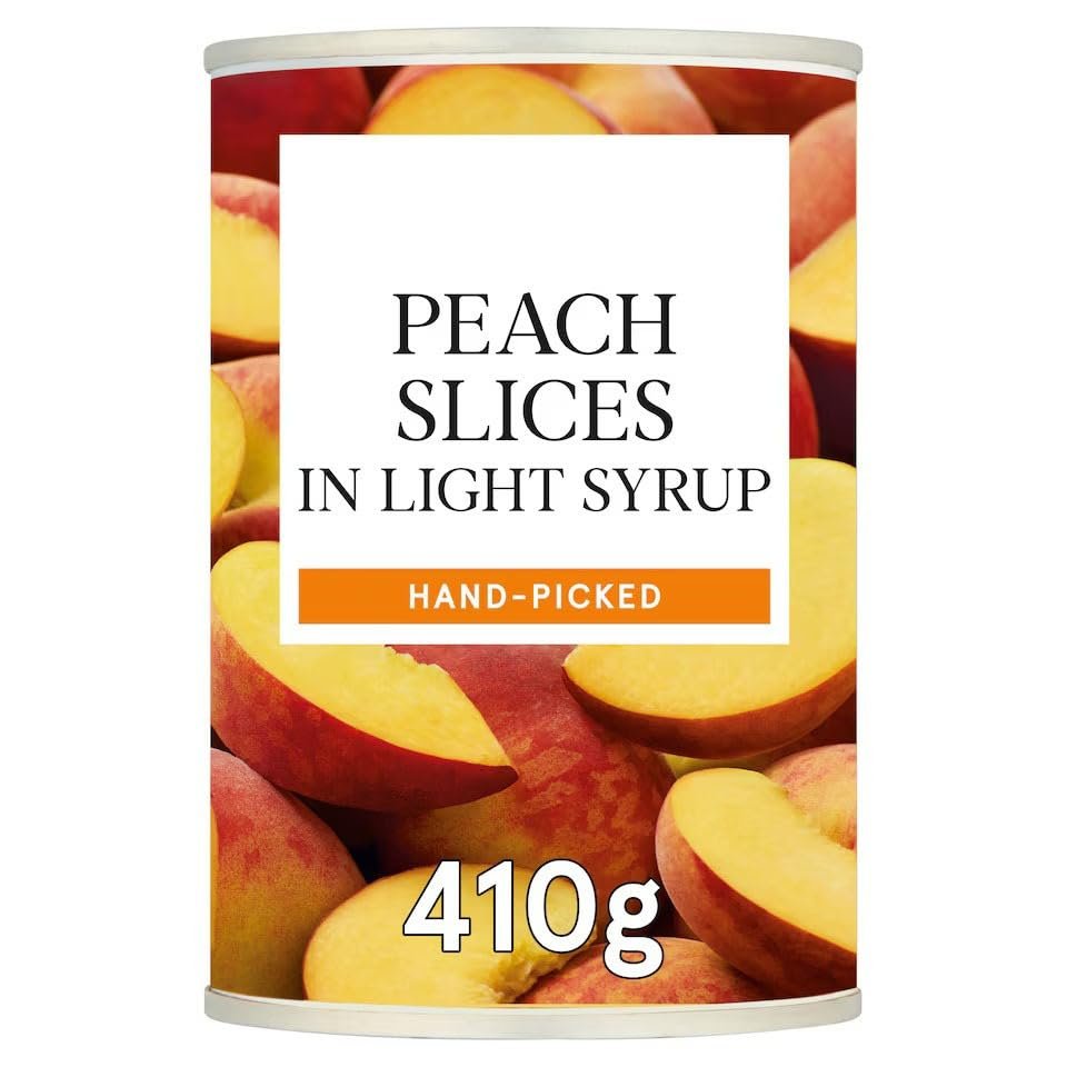 Peach Slices in Light Syrup, Hand-Picked, Vegan, Gluten-Free, Dairy-Free, 410g
