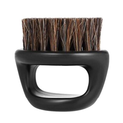 TIDTALEO Men's Portable Beard Brush with Black Abs Handle and Natural Bristles for Hairdressing Salon and Household Use, Ergonomic Design for Comfortable Grooming