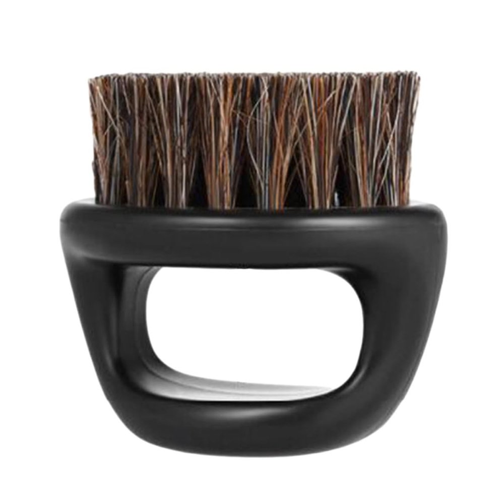 TIDTALEO Men's Portable Beard Brush with Black Abs Handle and Natural Bristles for Hairdressing Salon and Household Use, Ergonomic Design for Comfortable Grooming