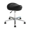 QLECXZI Comfortable Height Adjustable Rolling Stool With Foot Rest Spa Salon And Massage Settings Height Adjustable Stool Wheels Spa Salon Massage PU Leather Step Stools Vanity view 1