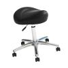 QLECXZI Comfortable Height Adjustable Rolling Stool With Foot Rest Spa Salon And Massage Settings Height Adjustable Stool Wheels Spa Salon Massage PU Leather Step Stools Vanity view 2