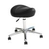 QLECXZI Comfortable Height Adjustable Rolling Stool With Foot Rest Spa Salon And Massage Settings Height Adjustable Stool Wheels Spa Salon Massage PU Leather Step Stools Vanity view 3