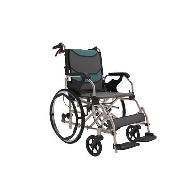 Lightweight Folding Wheelchair, Mobility Aid, Sturdy Construction, Comfortable Pads, 18.3-inch Seat