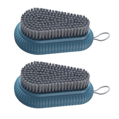 2pcs Blue Abs Household Laundry Scrub Brush for Clothes Shoes