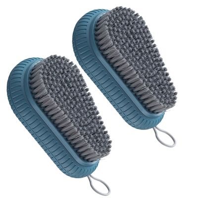 HAKIDZEL 2pcs Blue Cleaning Brush for Shoes and Clothes Made of Sturdy Abs Material, Portable Household Laundry Scrub Brush Suitable for Kitchen and Bathroom Use, No Easy Deformation