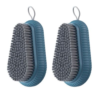 Balacoo Household Laundry Scrub Brushes 2pcs Portable Abs Cleaning Tools with Soft Bristles, No Easy Deformation for Clothes and Shoes for Home and Toilet Use