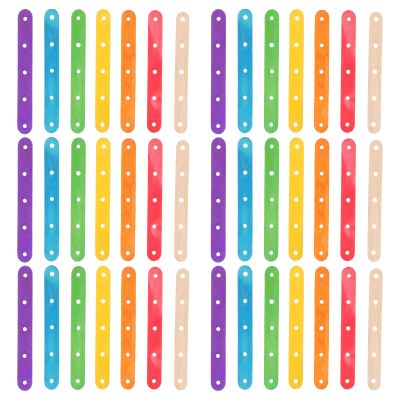 ABOOFAN 100pcs Wood Craft Sticks for Ice Pop Sticks DIY Ice Lolly Making Hole Promote Parent Interaction and Hands-on Ability