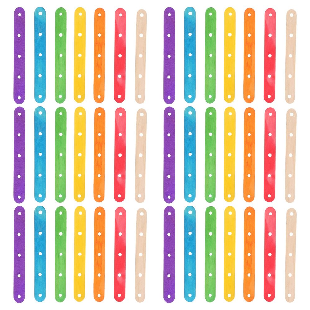ABOOFAN 100pcs Wood Craft Sticks for Ice Pop Sticks DIY Ice Lolly Making Hole Promote Parent Interaction and Hands-on Ability